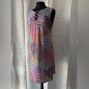 MSK Multicolor Patterned Sleeveless Midi Dress